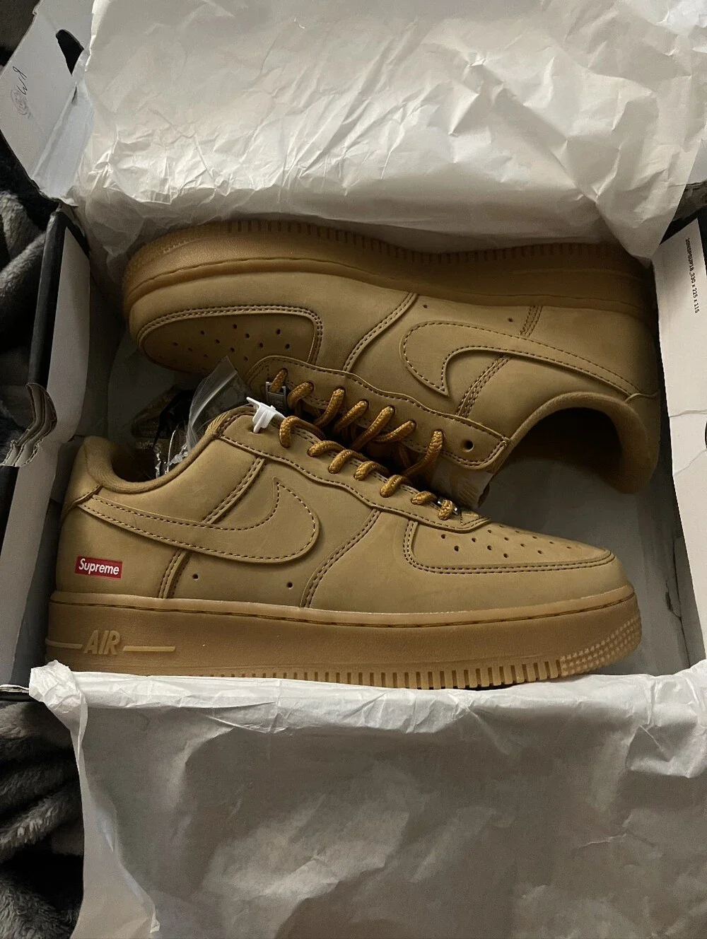 DAMAGED BOX New Size 7 Men's Nike Air Force One Low Wheat Supreme AF1